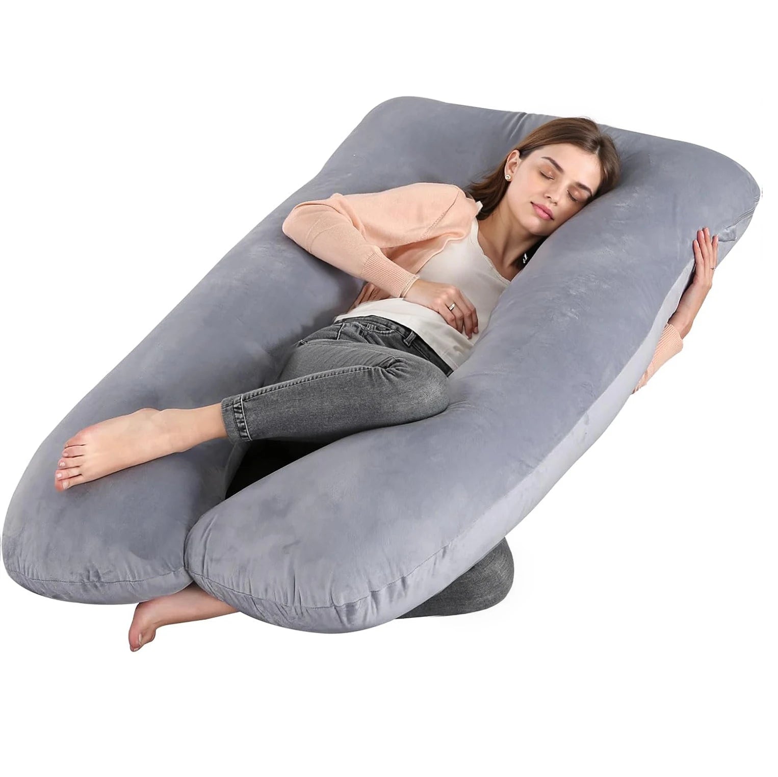 Pregnancy Pillows for Sleeping, G Shaped Full Body Maternity Pillow with Removable Cover