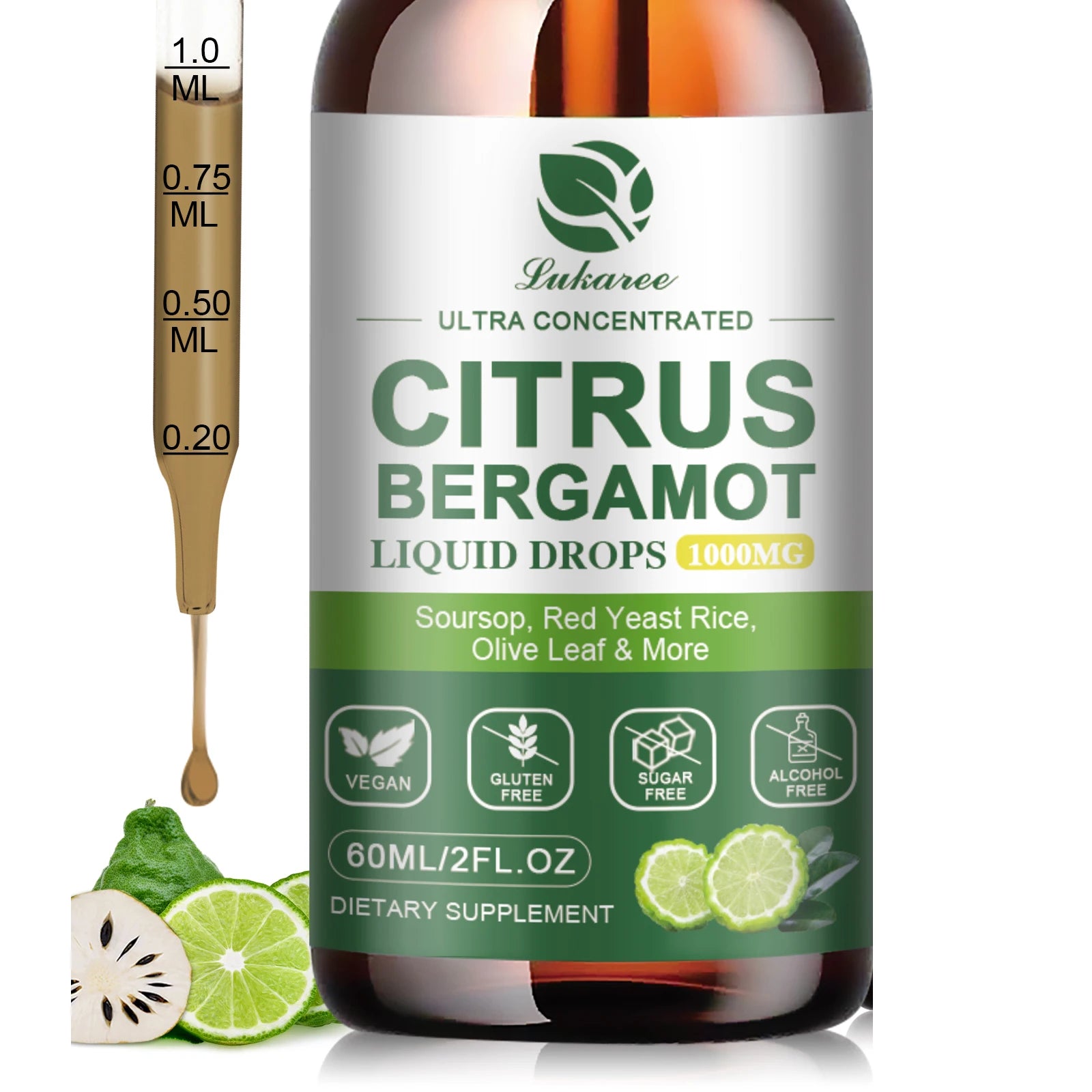 Citrus Bergamot Liquid Drops Natural Supplement
