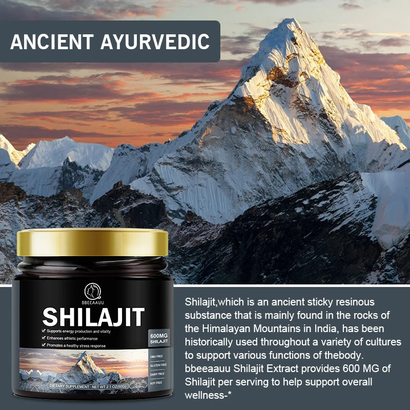 100% Himalaya Pure Shilajit Resin Original Mineral Health Supplement Non-GMO Brain Memory Cognitive Energy Health