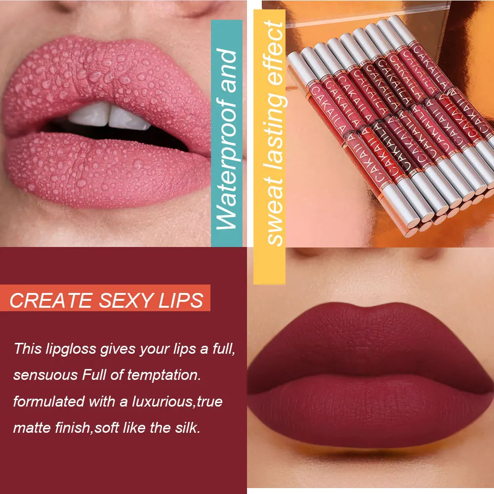 Matte Liquid Lipstick Lip Oil 10pc/set, Waterproof Velvet Lip Gloss Long Lasting