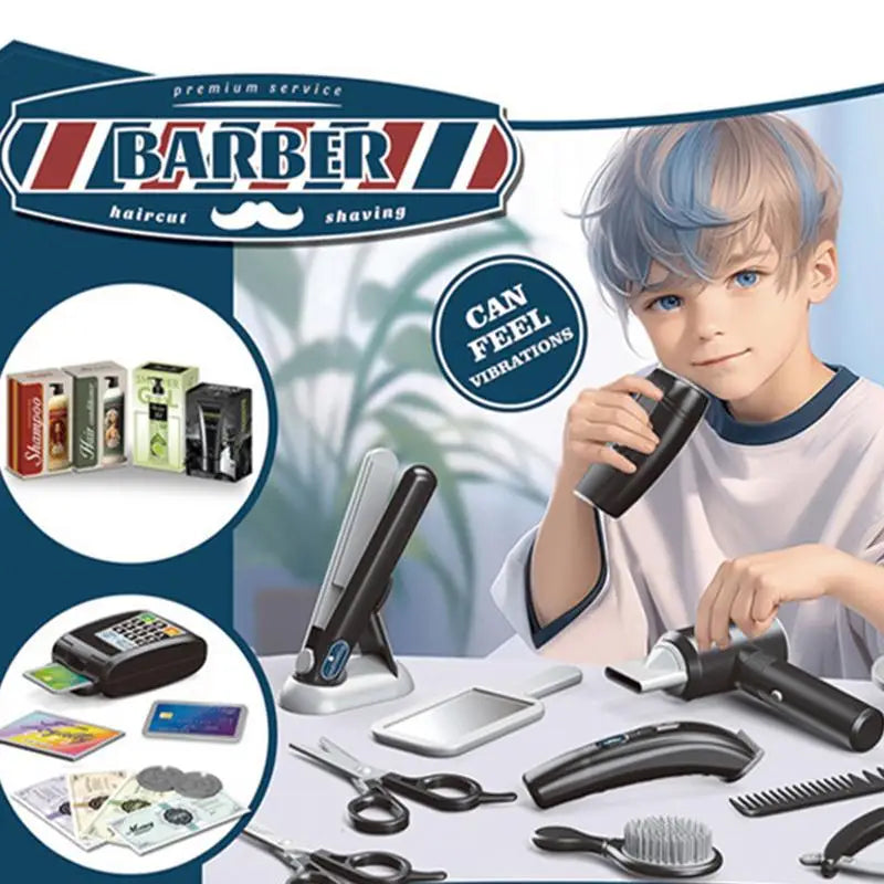 Stylist Hairdresser Role Play Toy Pretend Play Hair Cutting Kit With Hair Dryer