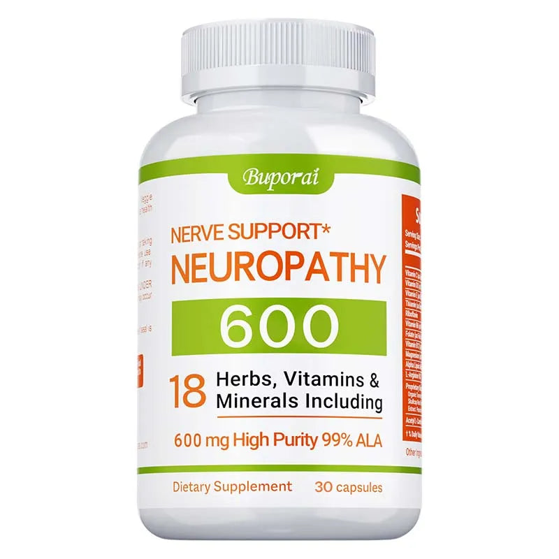 Neuropathy Support Supplement 600mg - Supports The Nervous System, Relieves Stress, Promotes Brain Function