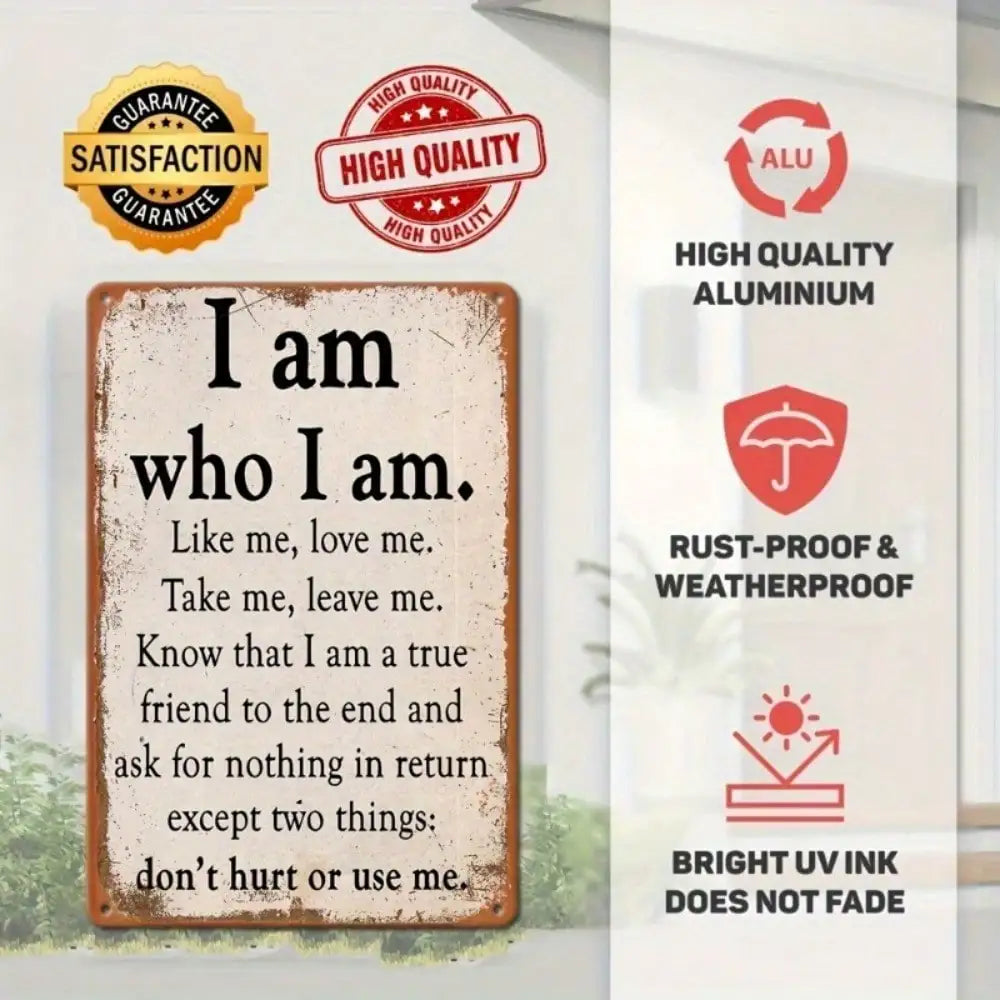 1pc Inspirational Quote Tin Sign Motivational Wall Art Vintage Home