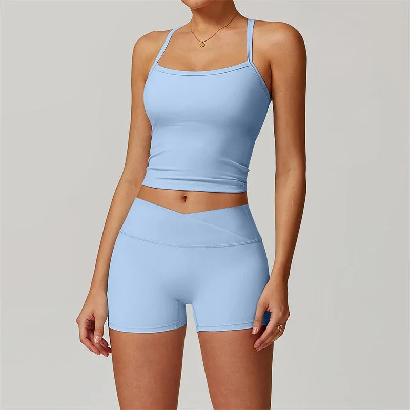 Yoga Set 2 Piece Sport Outfit for Woman Sportswear Fitness Suit Flared Leggings Underwear Gym Sets Workout Tracksuit