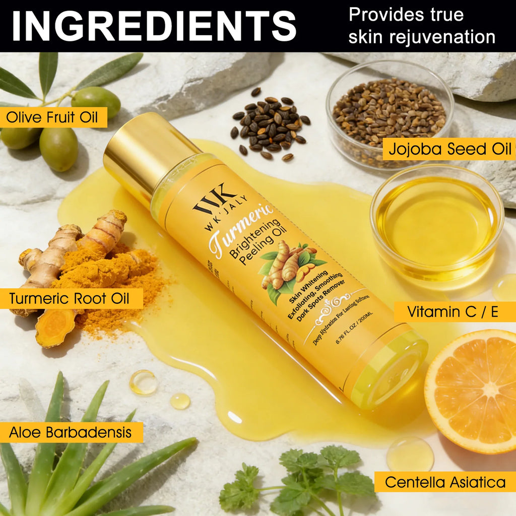 Turmeric Brightening Peeling Oil, Exfoliation, Remove Dark Spots, Whitening, For Face, Body, Hand, Feet, All Skin Types