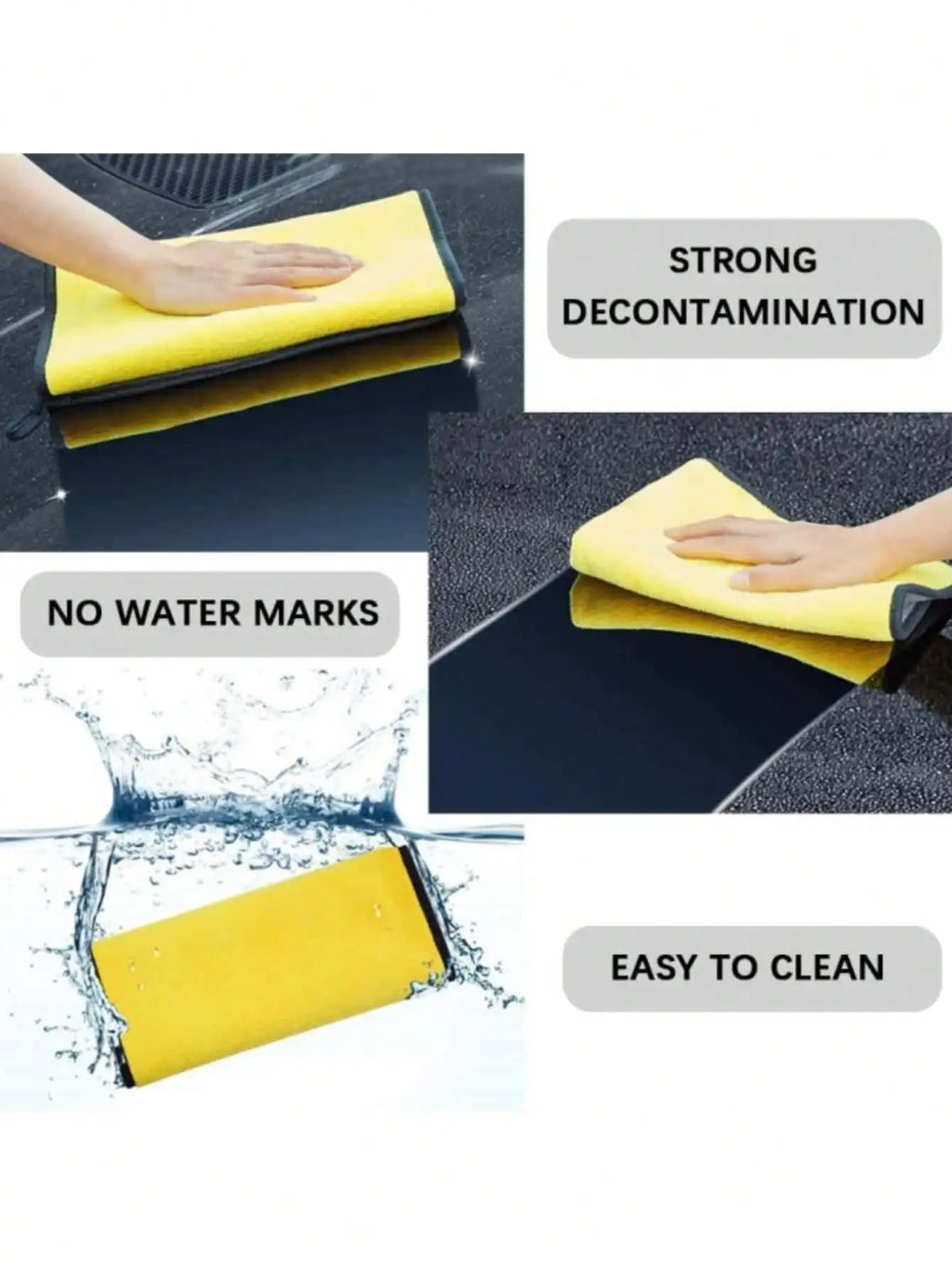 6 Pack Microfiber Car Cleaning Towels, 30x30CM Ultra-Absorbent Auto Detailing Cloths, Strong Stain Removal, Easy to Wash,