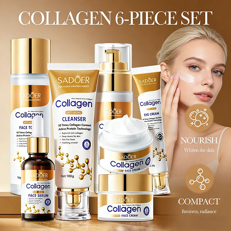 6pcs/set Skin Care Set Facial Cleanser Serum  Anti-aging Moisturizing Skin Care Kit