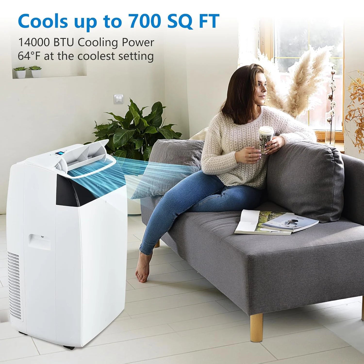 14000 BTU Portable Air Conditioners, 3-In-1 Free Standing Cooling AC Unit