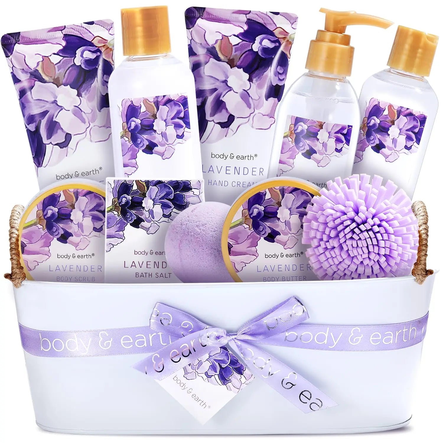 Lavender Spa Gift Basket for Women - Luxurious 11-Piece Bath & Body Set, Perfect Mother's Day Gift