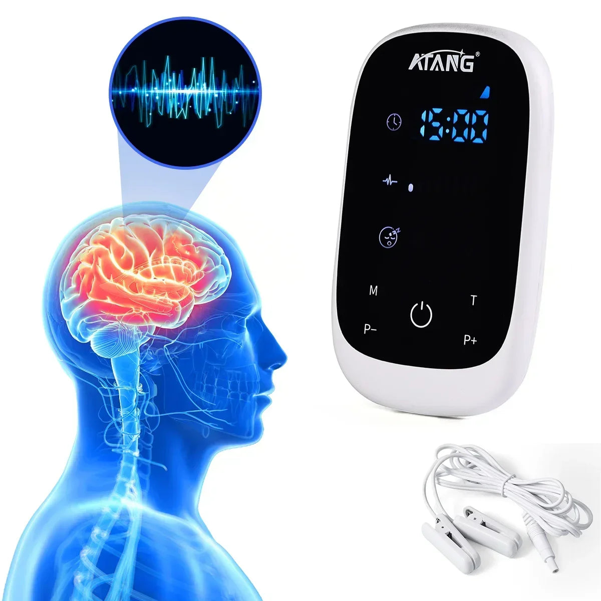 Sleep Aid Device For Insomnia CES Stimulation Therapy Ear Clip Type Touchscreen