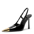 2026 New Summer Style Pointed Toe Stiletto Sandals with Single Strap, Microfiber Lining, Rubber Sole, Sexy High Heels