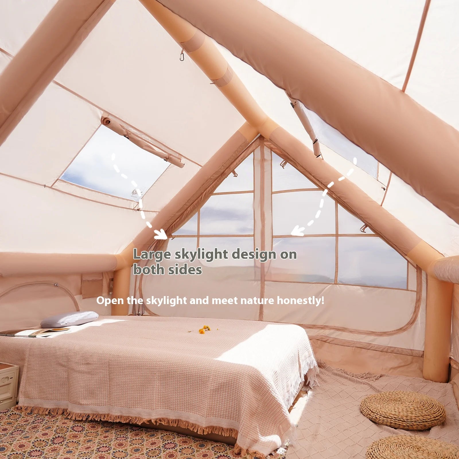Inflatable Tents For Adult Camping, Luxury Camping Tents, Inflatable Tents With Stove Plug, 4/6/8 Person