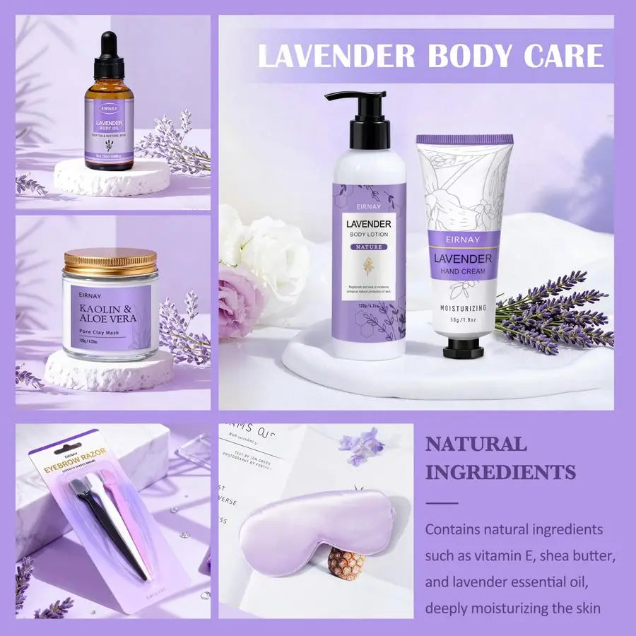 Spa Gifts Basket for Women, 21pcs Lavender Bath and Body