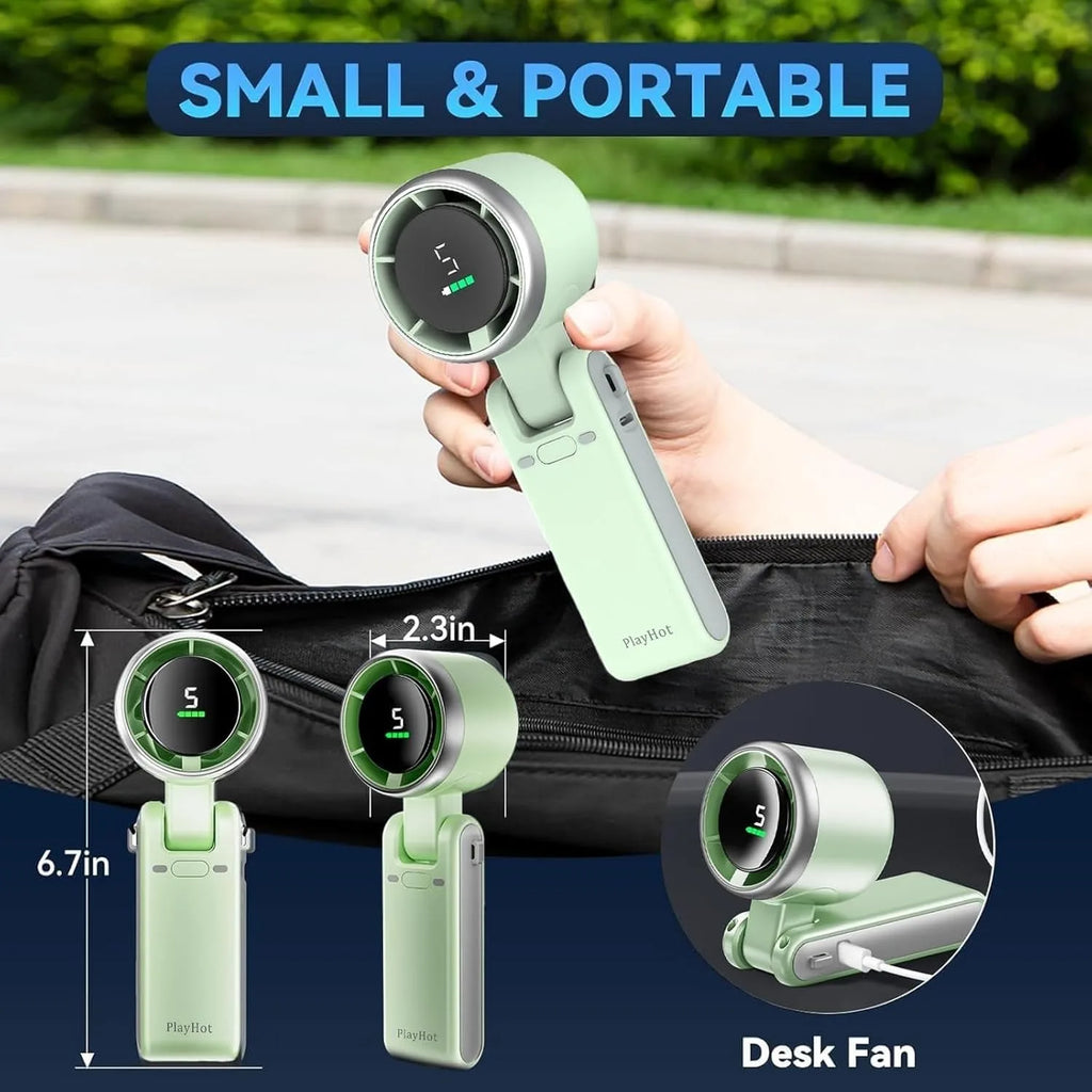 4000mAh Portable Handheld Turbo Fan 180° Angle Adjustable Strong Powerful Wind Rechargeable