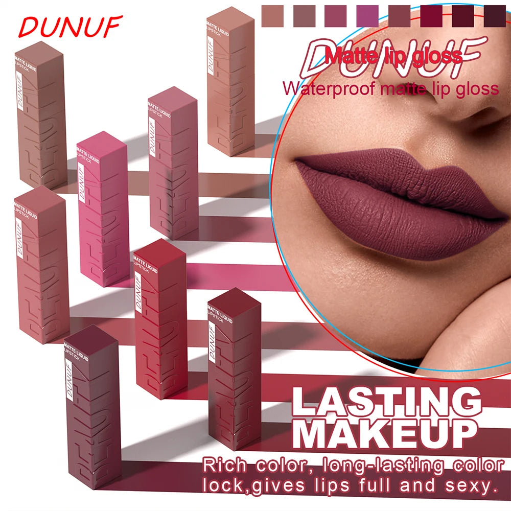 Matte Velvet Lipstick Lip Gloss Waterproof Smooth Long-Lasting