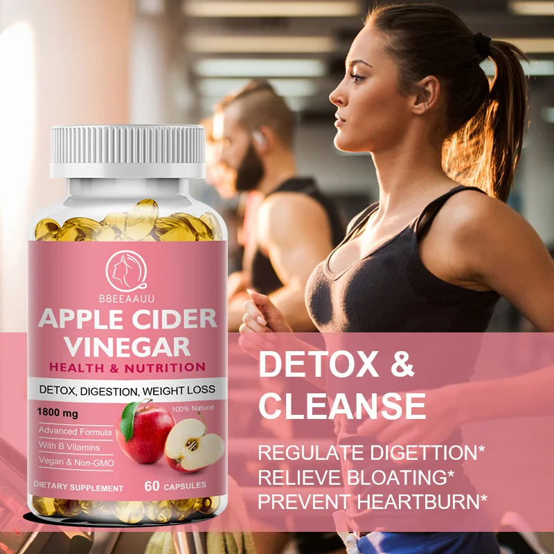 Apple Cider Vinegar Capsules Weight Management Detox Relieve Bloating and Constipation Weight Loss Slimming Products