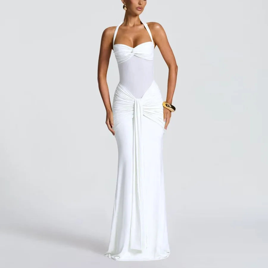 Europe and America 2026 new women's clothing temperament pleated streamer evening dress