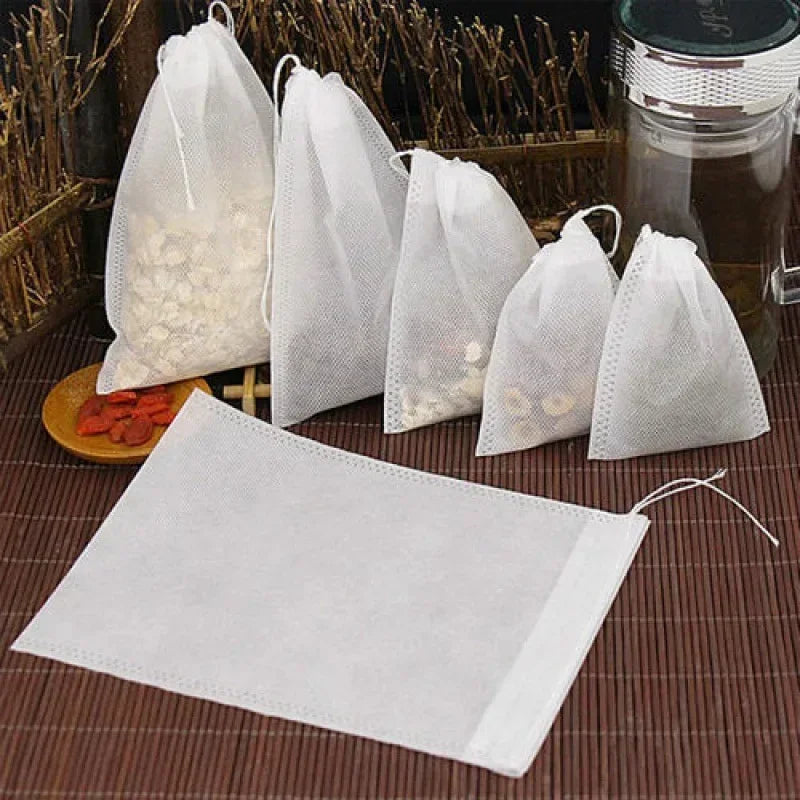 600/50PCS Disposable Tea Filter Bags Non-woven Fabric Teabags With String Kitchen Teaware Coffee Loose Tea Spice Bag