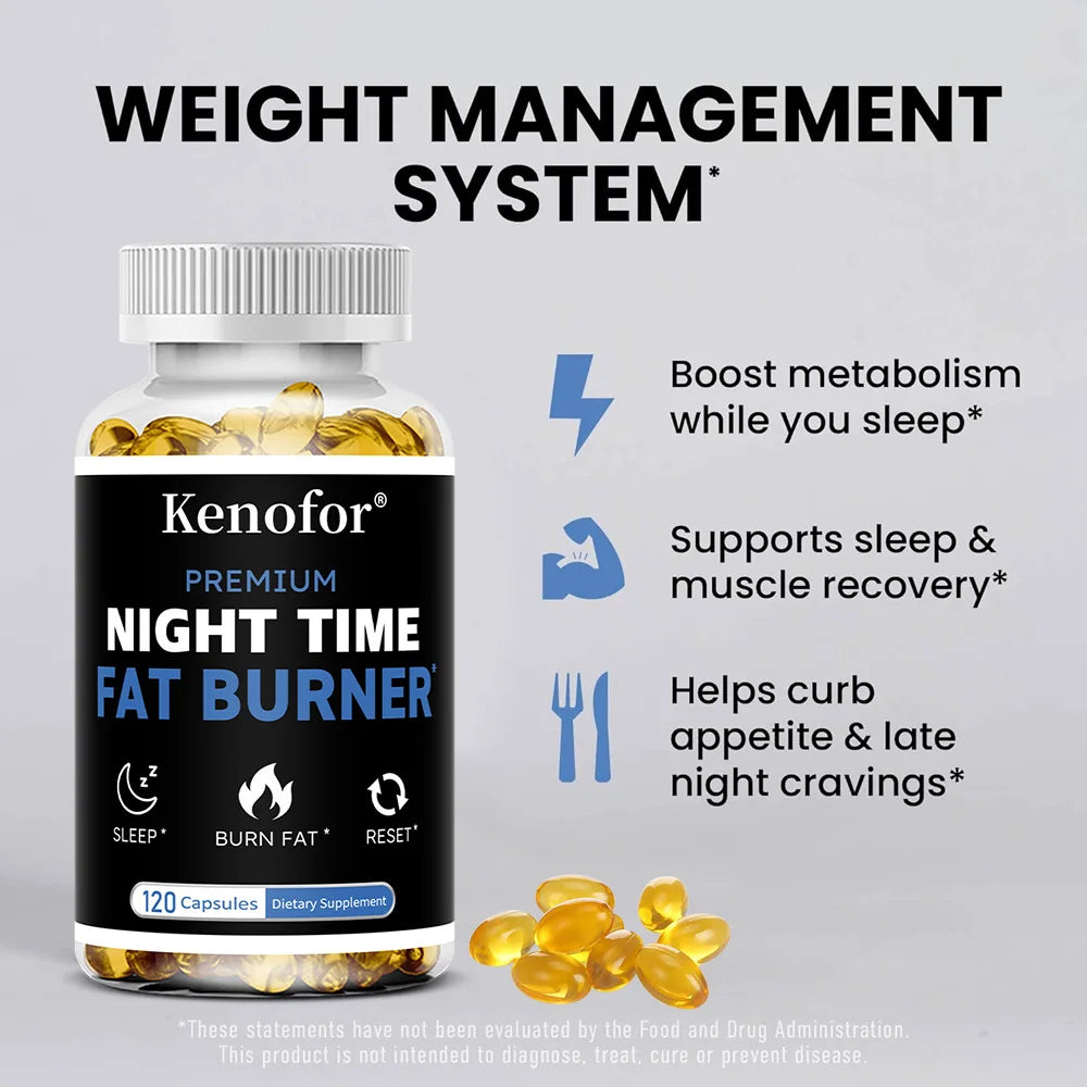 Nighttime Fat Burner Supplement - for Weight Loss, Boost Metabolism, Suppress Appetite Diet