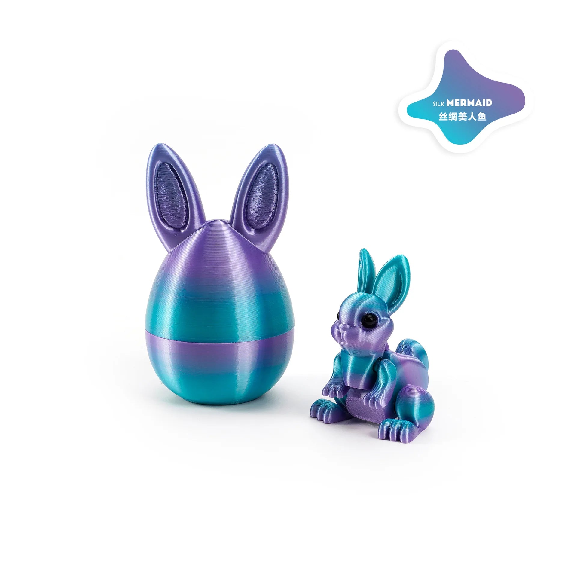 3D Printed Rabbit Eggs Ornament Animal Model Easter Rabbit Home Desktop Ornament Happy Easter Gift for Kids