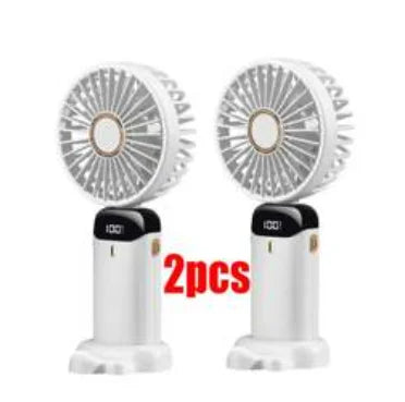 Upgraded Portable Handheld Fan 3200mAh 12H Battery Life 5 Speed Foldable with Stand Mini Fan