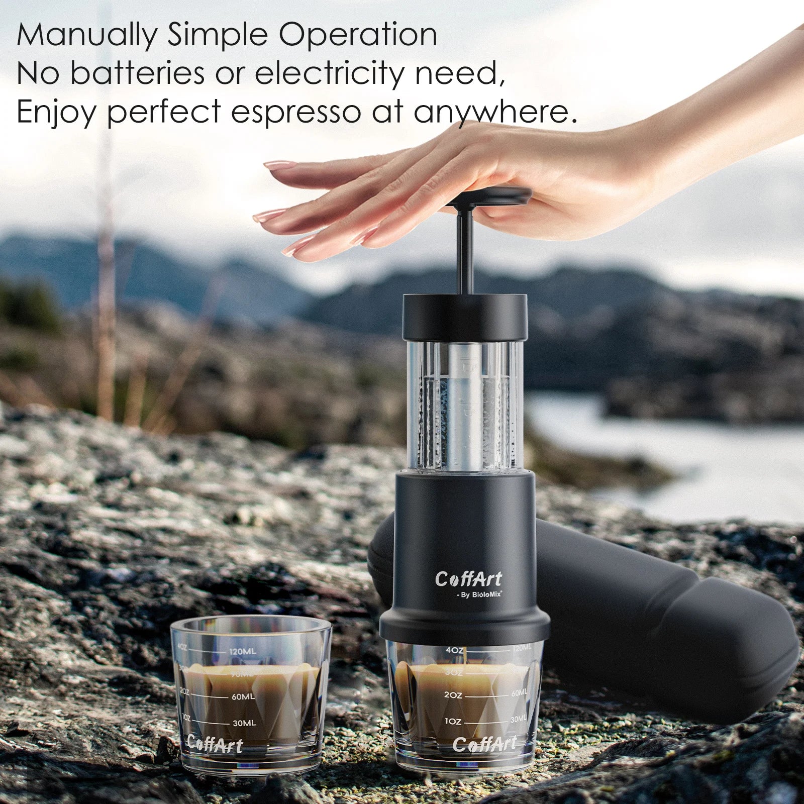 BioloMix 2 In 1 Manual Espresso Coffee Machine Hot/Cold Portable coffee Maker For NS Capsules