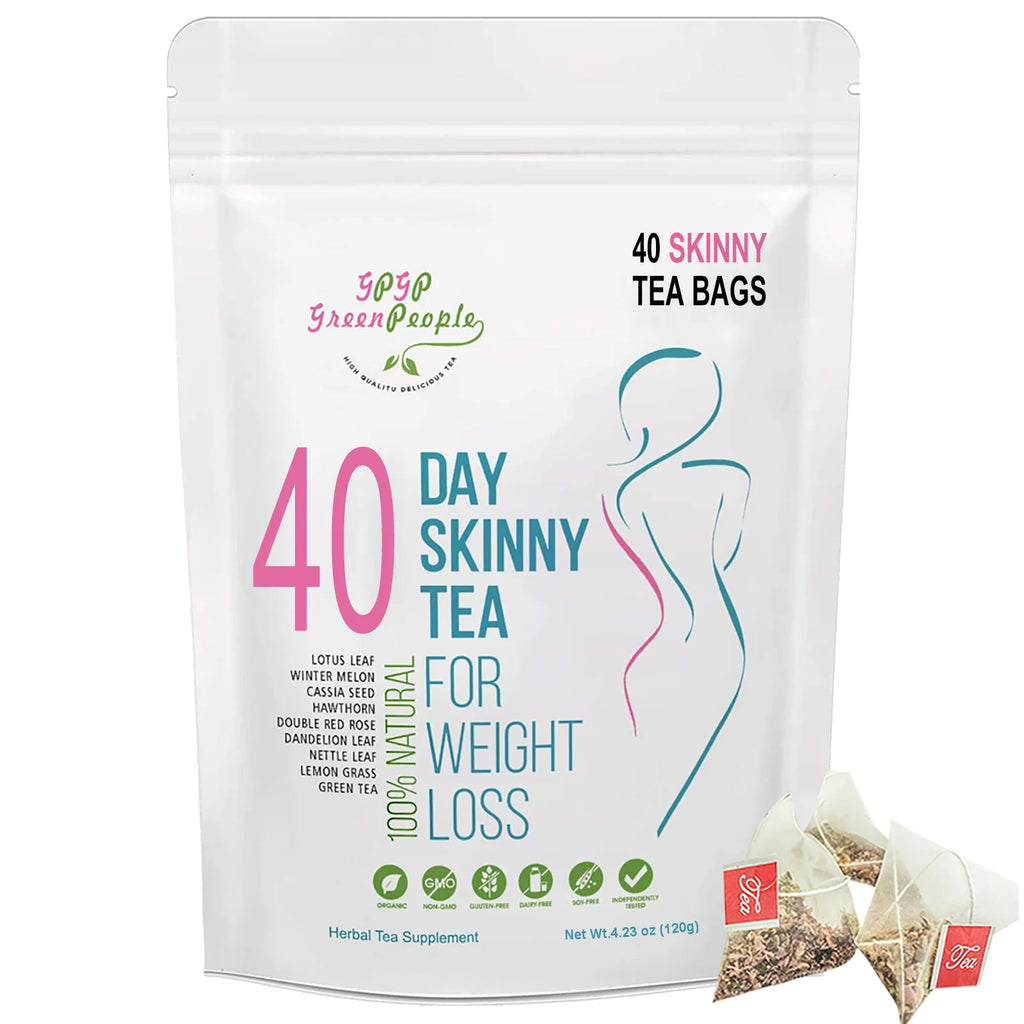 Natural 40 Days Herbal Skinny Detox Weight Loss Supplement No Caffeine Non-GMO