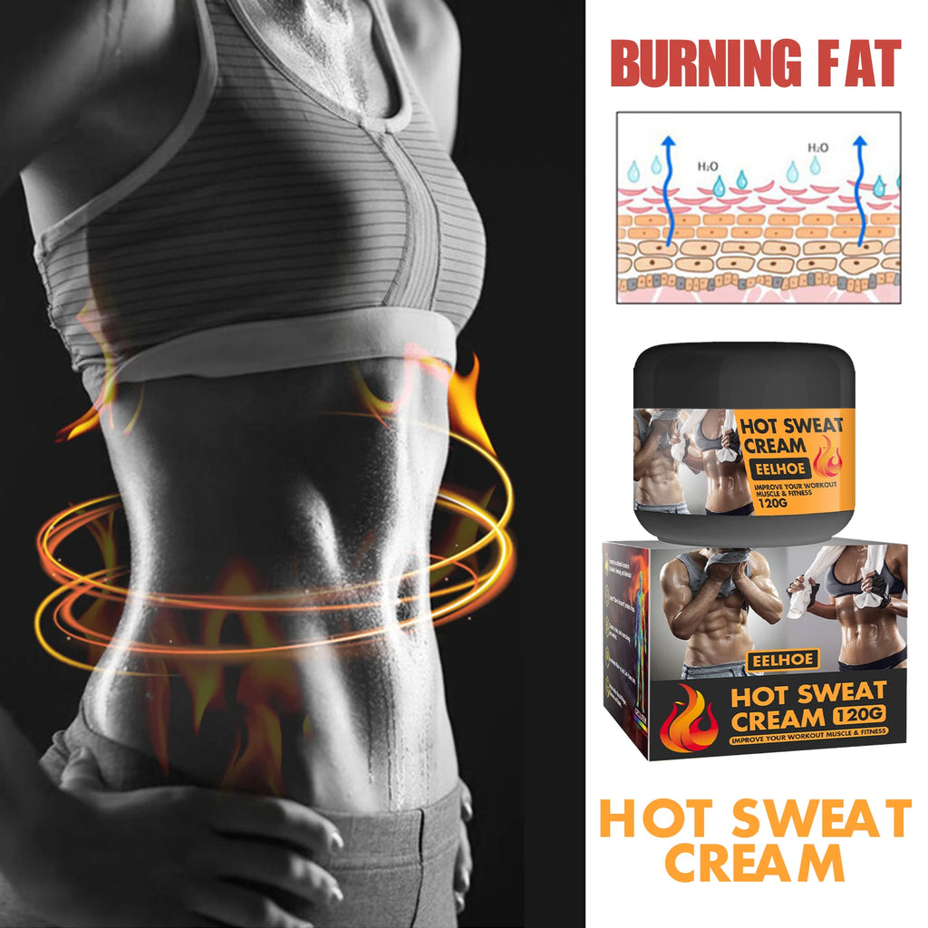 Hot Sweat Cream 120g Fat Burning Tighten Abdominal Muscles Arms Legs Waist Fat Loss Firming Skin Natural Belly All Body