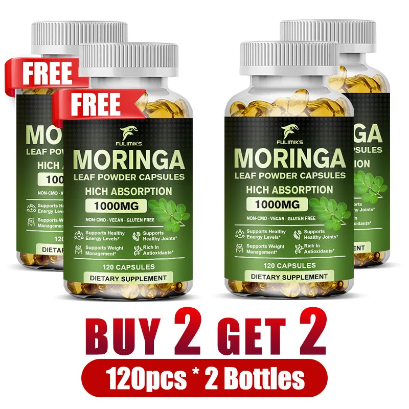 Pure Moringa Leaf Powder Supplement Energy, Metabolism and Immune Support,Weight Management, Non-GMO