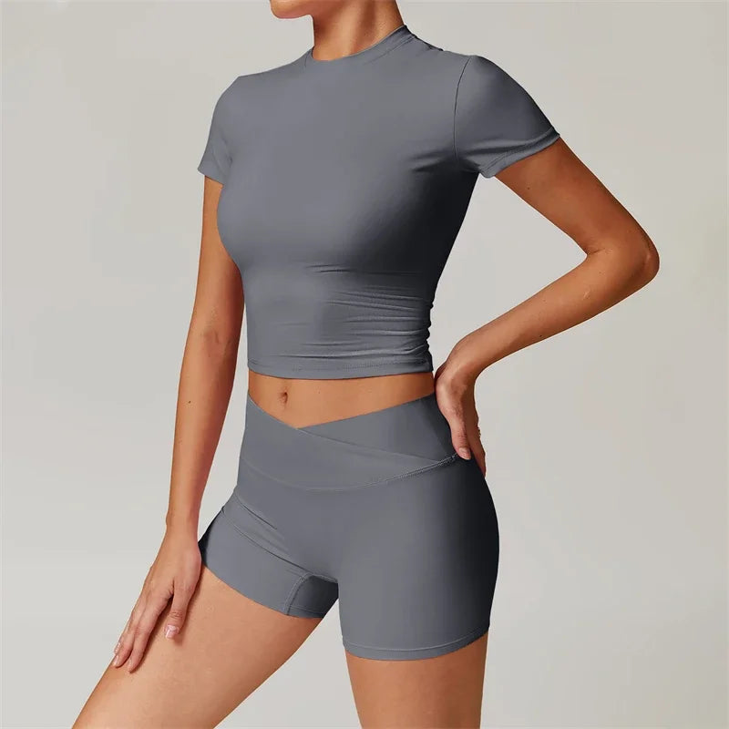 Yoga Set 2 Piece Sport Outfit for Woman Sportswear Fitness Suit Flared Leggings Underwear Gym Sets Workout Tracksuit