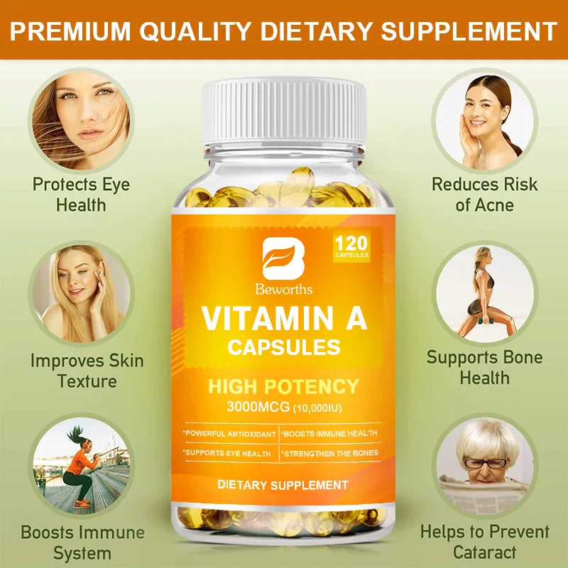 Vitamin A Capsules Effectively Antioxidant Skin Care Enhances Immunity and Supports Eye and Bone Health