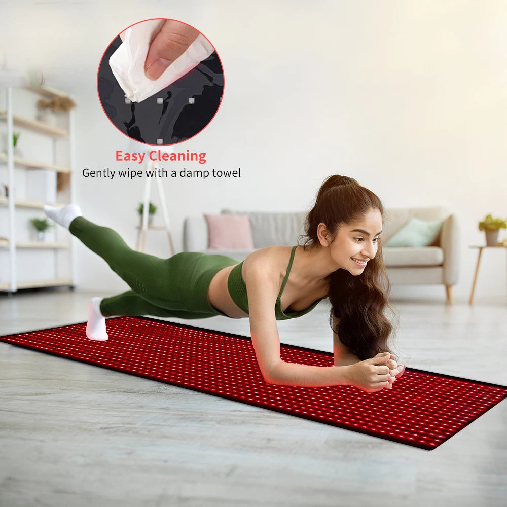Full Body Red Light Mat 71x31inch Large Infrared LEDs Blanket 1280 660nm 850nm for Pain Relief Wellness