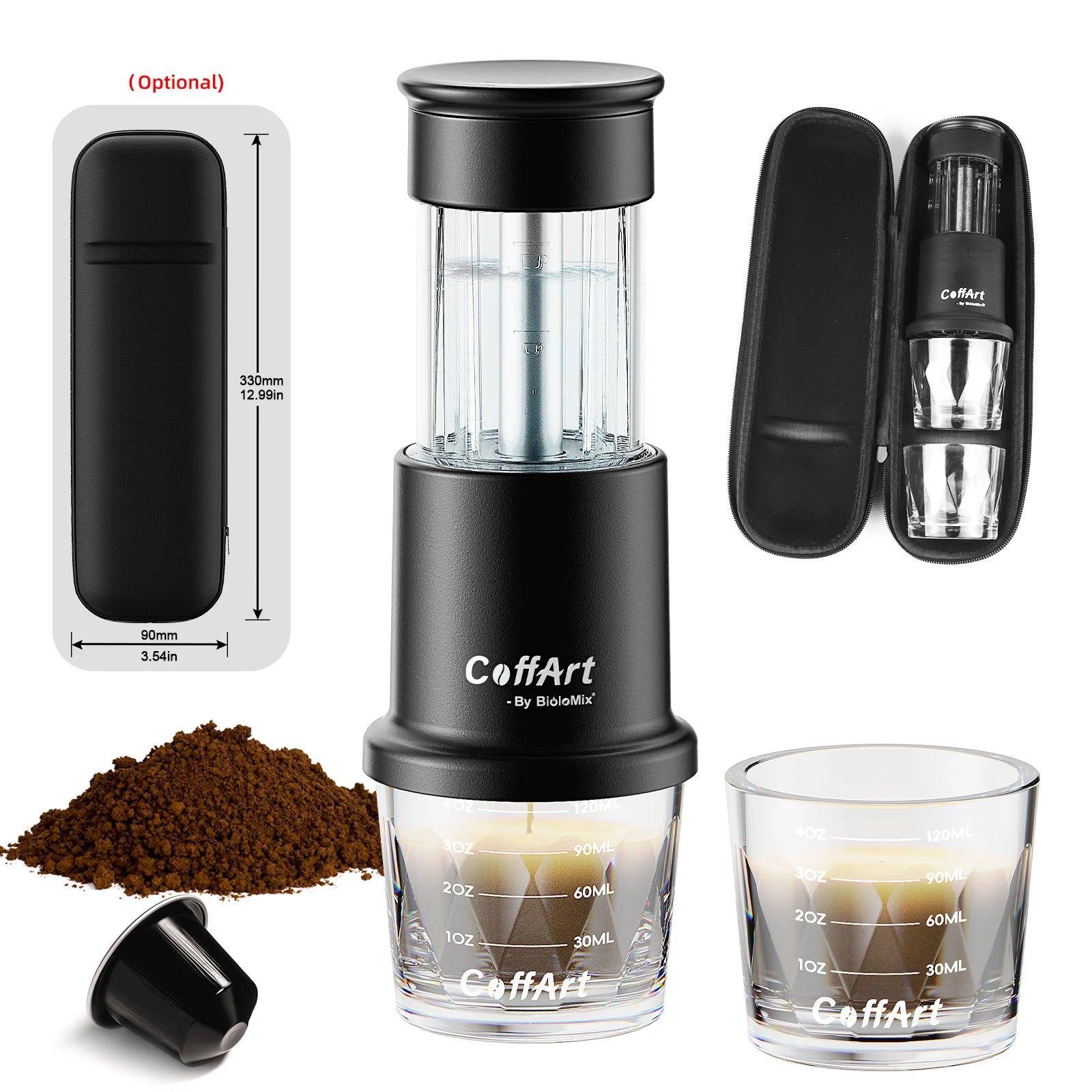 BioloMix 2 In 1 Manual Espresso Coffee Machine Hot/Cold Portable coffee Maker For NS Capsules
