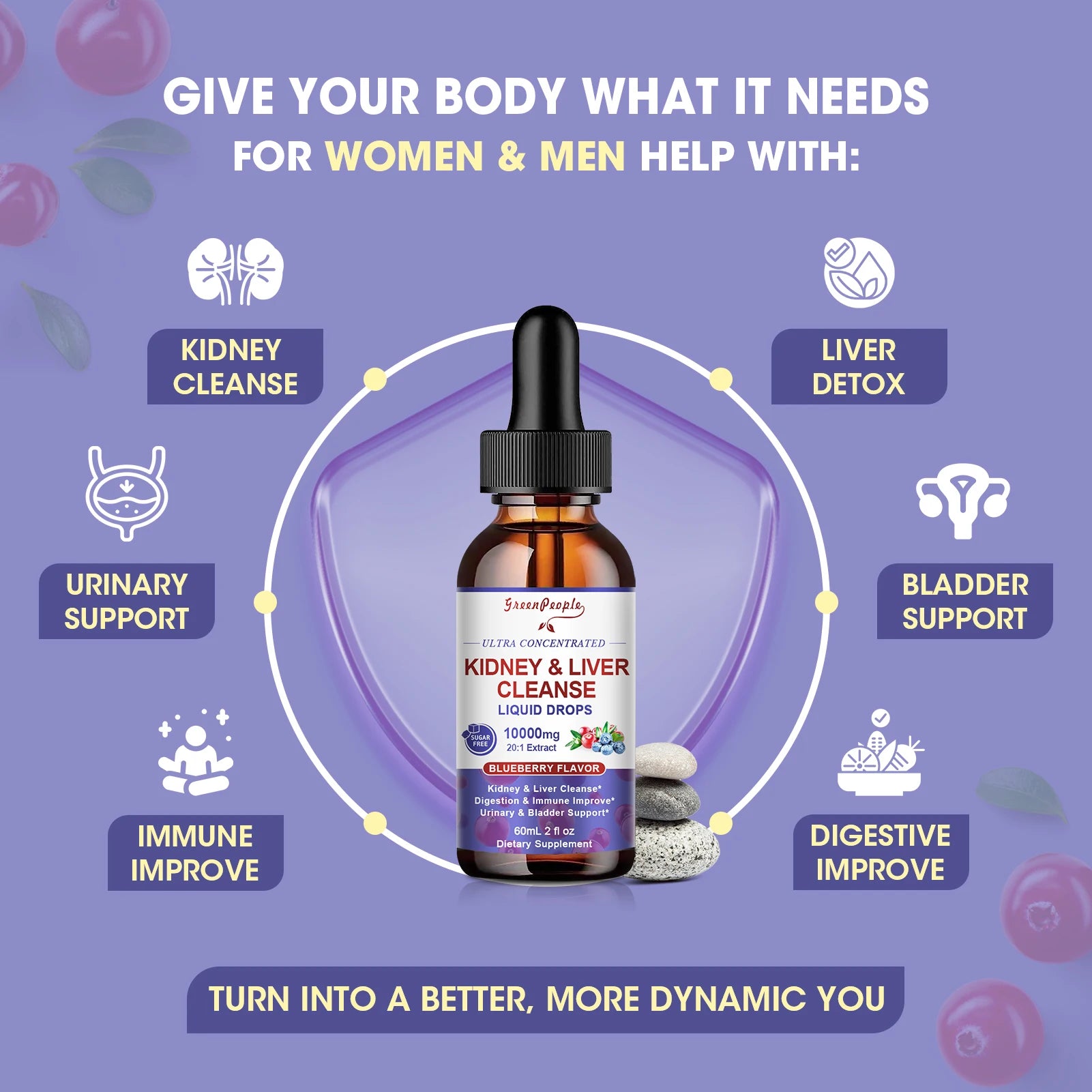 Kidney and Liver Cleanse Detox & Repair Drops with Milk Thistle, Kidney Support Supplement for Urinary Tract & Liver Support