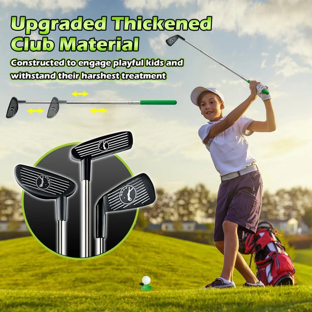Kids Toy Golf Set Auto Returner Night Light Golf Balls Mat Toddler Mini Golf Game Indoor Outdoor