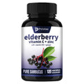 Elderberry, Vitamin C + Zinc - Supports The Immune System, Antioxidant Properties,  - 120 Capsules