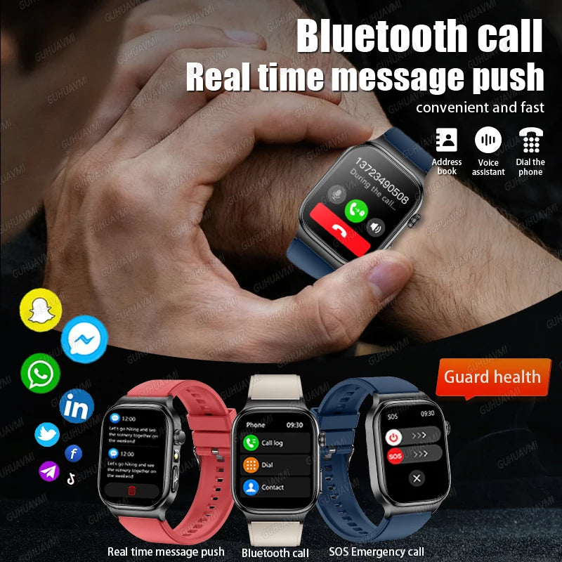 2026 New Accurate Measurement Health Smart Watch ECG+PPG Uric Acid Blood Pressure Blood Lipids BT Call Smartwatchs