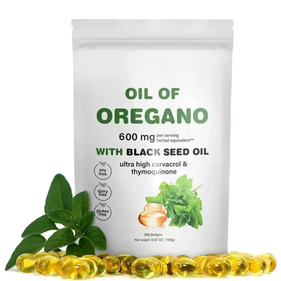 Oil Of Oregano with Black Seed Oil - Natural Antioxidants for Fitness Nutritional Support - Highly Effective