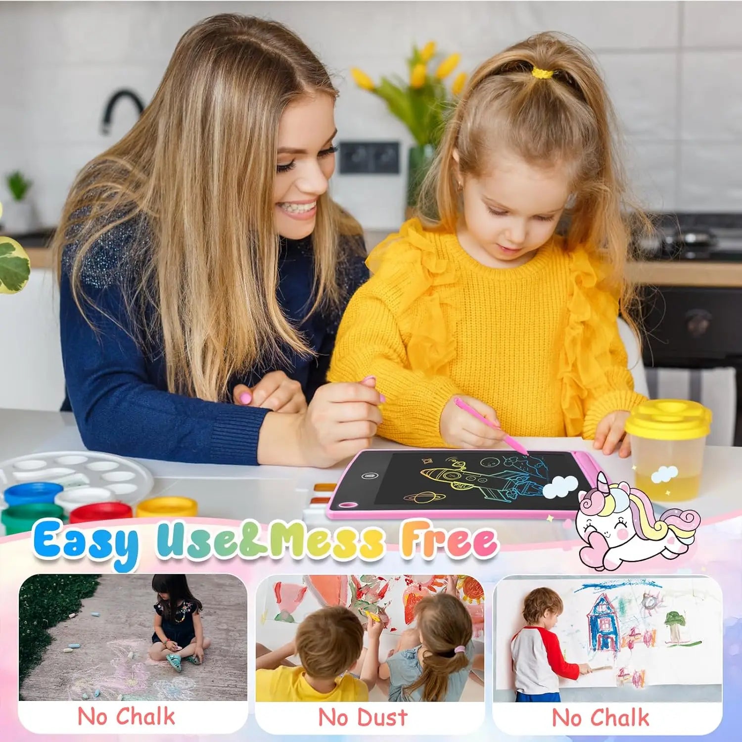 12 Pack LCD Writing Tablet for Kids, 6.5 Inch Colorful Doodle Board Drawing Tablet,toys for children，educational toys