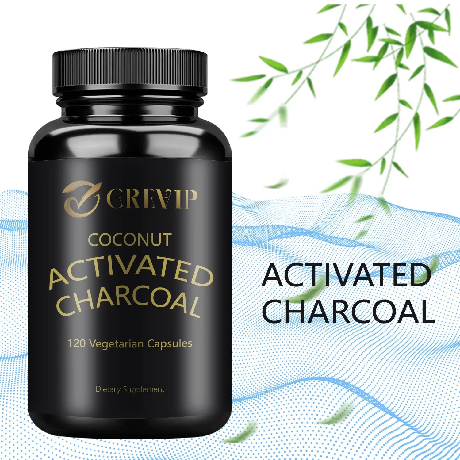 Activated Coconut Charcoal - Helps Maintain Healthy Digestion - 120 Capsules