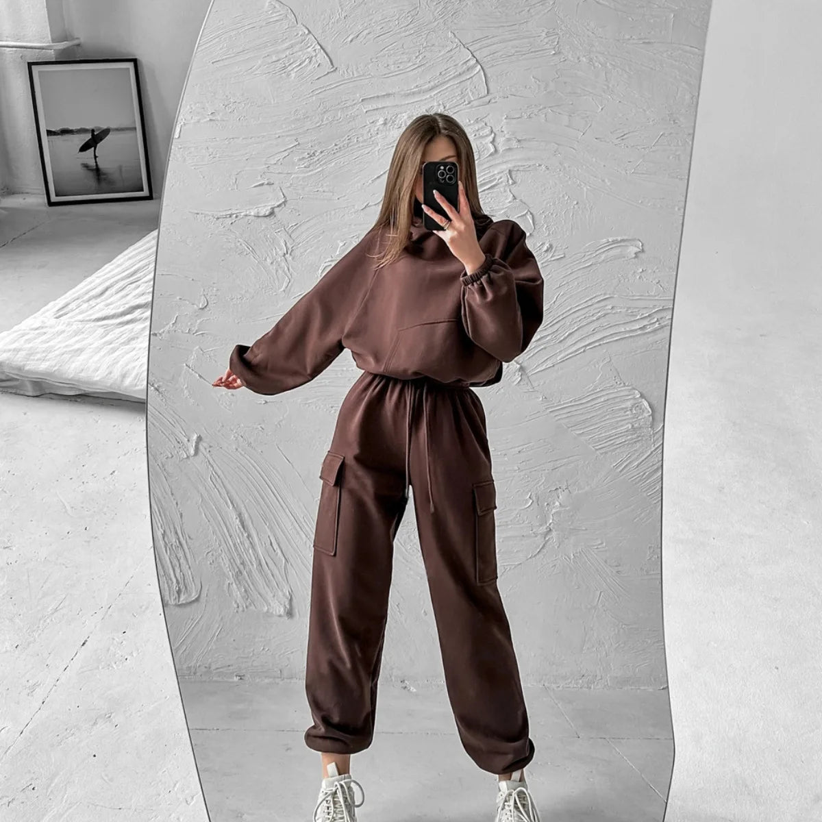 Sweatsuit Spring Outfits Women Sport Suit Zip Up Hoodie Jacket
