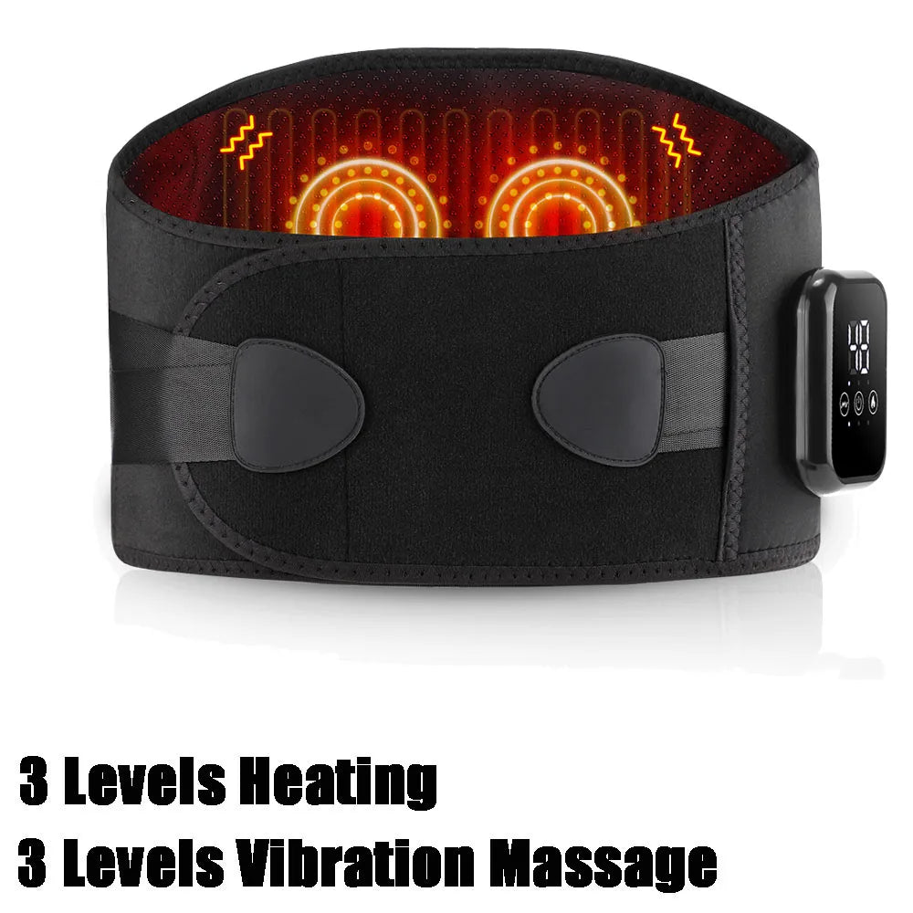 Infrared Heating Waist Massager Electric Belt Vibration USB Charge Red Light