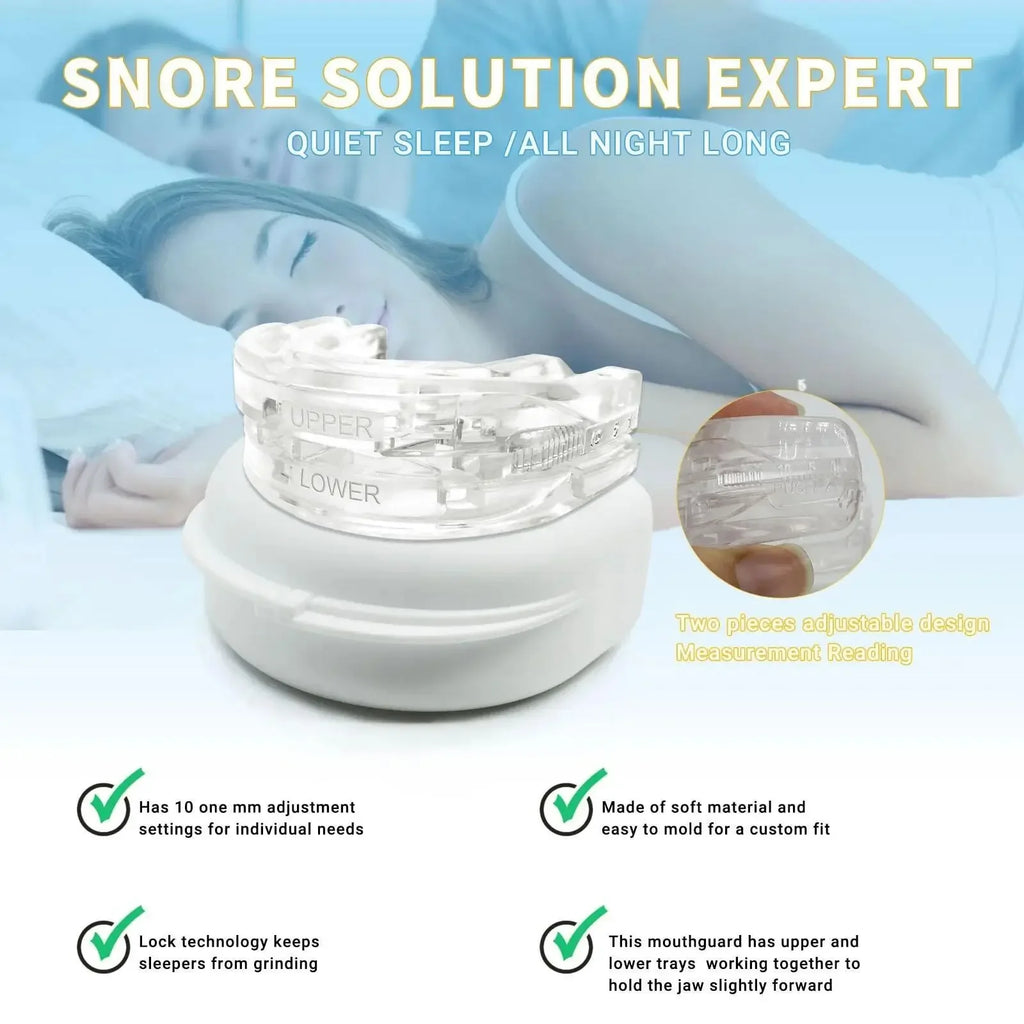 Adjustable Mouthpiece  Anti-Snoring Mouth Guard Night Time Teeth & Sleeping Bite Guard for Bruxism and Stop Snoring