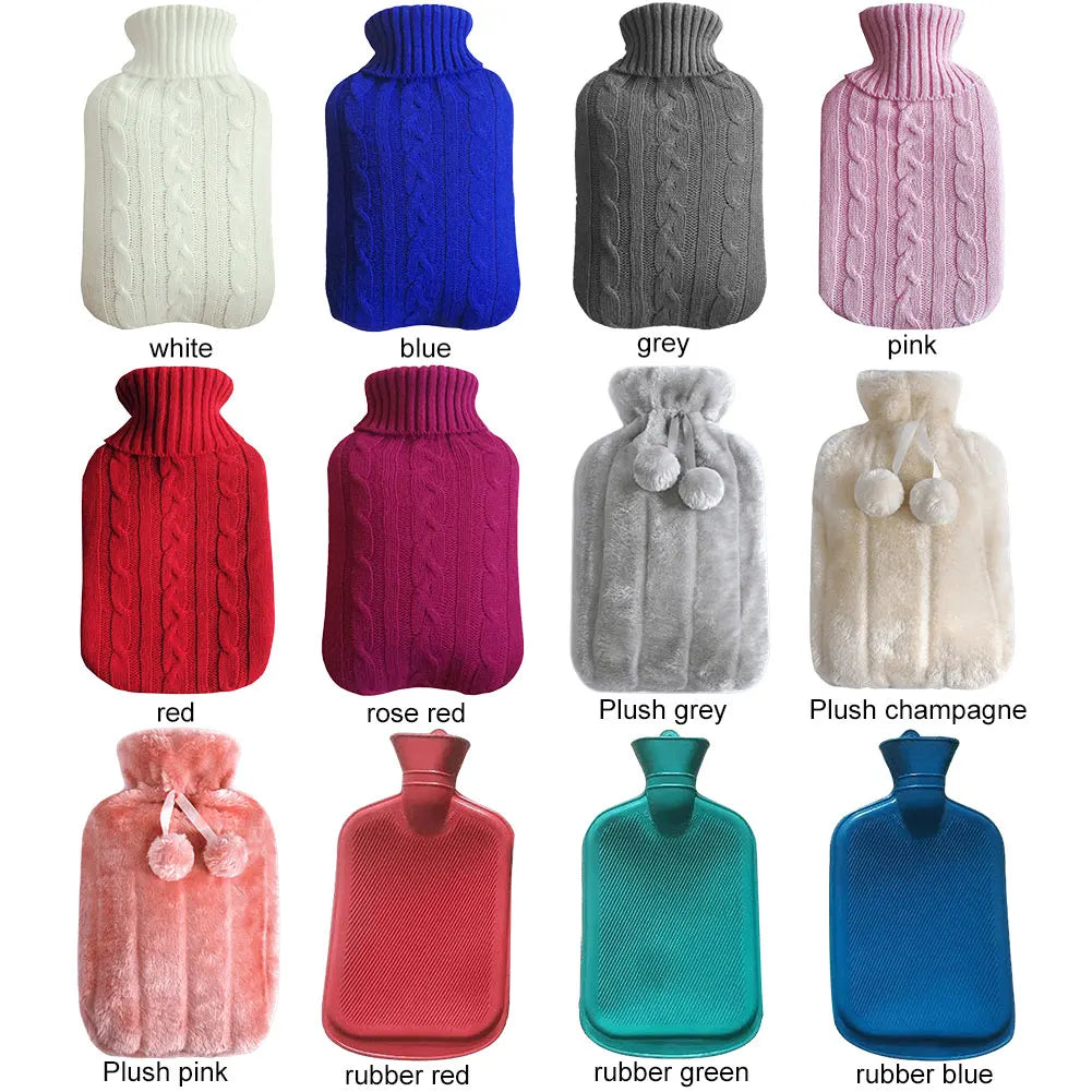 2L Hot Water Bottle Soft Cover Large Capacity Hot Water Bag