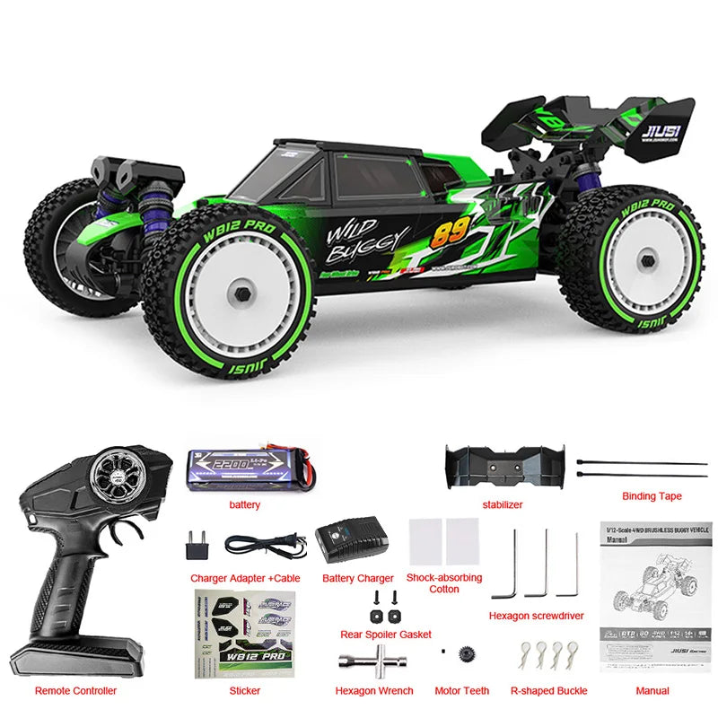 WB12 PRO 1/12 Racing Car 4WD High Speed 80KM/H Brushless Remote Control Car Off-road Competitive Drift RC