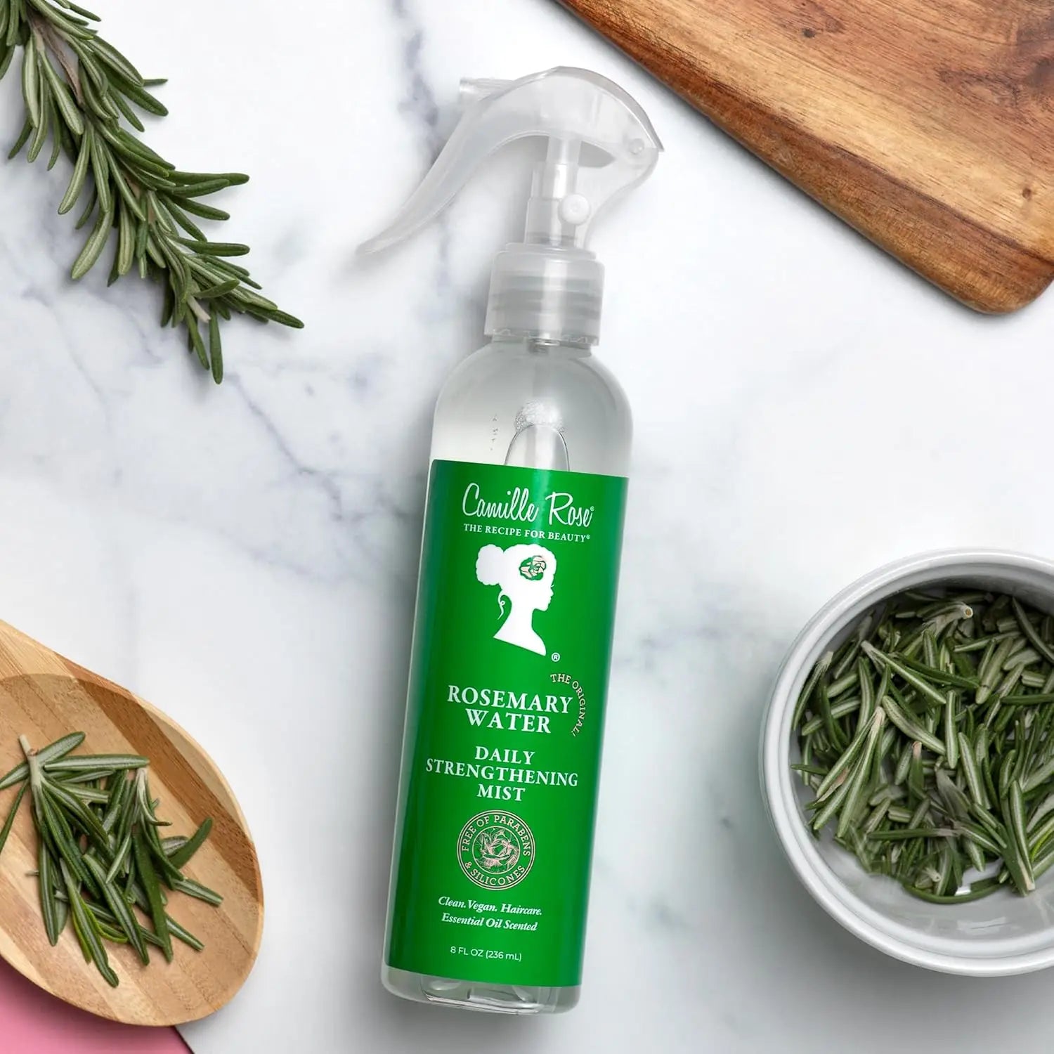 Rosemary Water Spray with Aloe Vera & Peppermint Oil for Hair Strengthening, 8 Oz Daily Mist