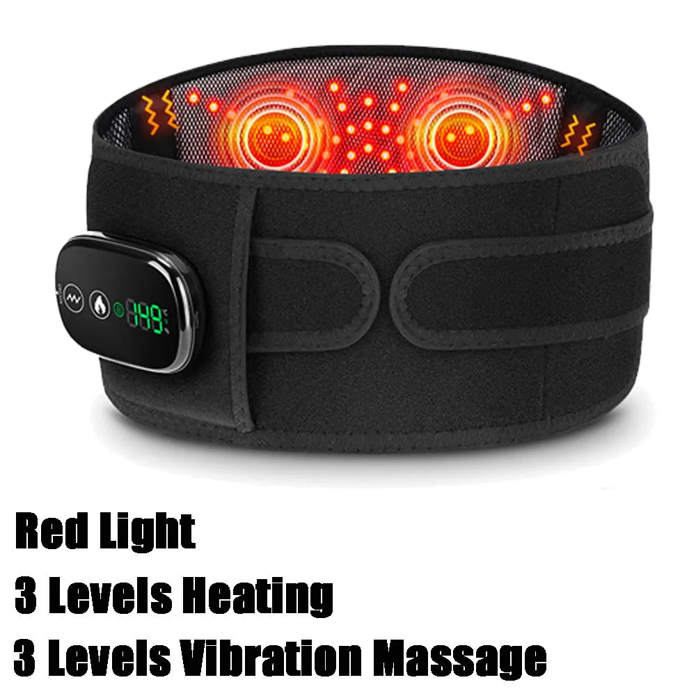 Infrared Heating Waist Massager Electric Belt Vibration USB Charge Red Light