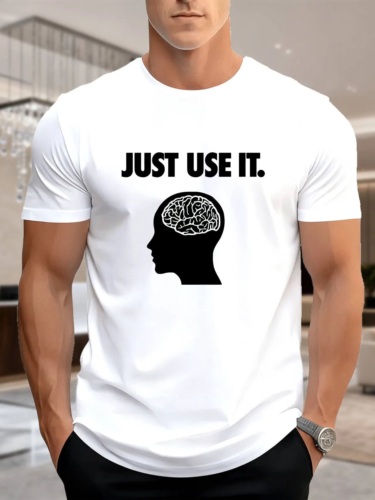 Graphic Print Short Sleeve T-Shirt Artistic Design 100% Cotton Breathable Tee Casual Streetwear