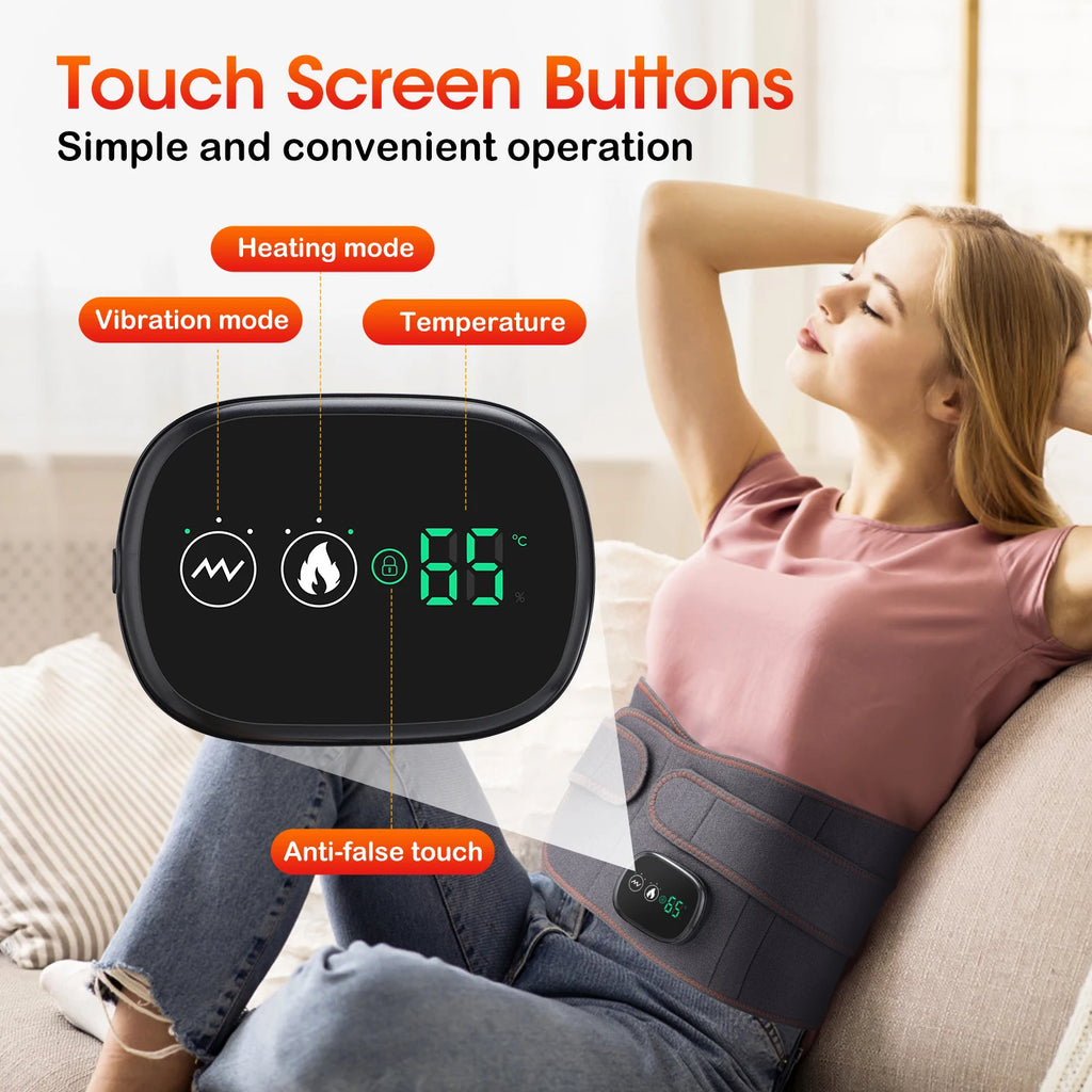 Infrared Heating Waist Massager Electric Belt Vibration USB Charge Red Light