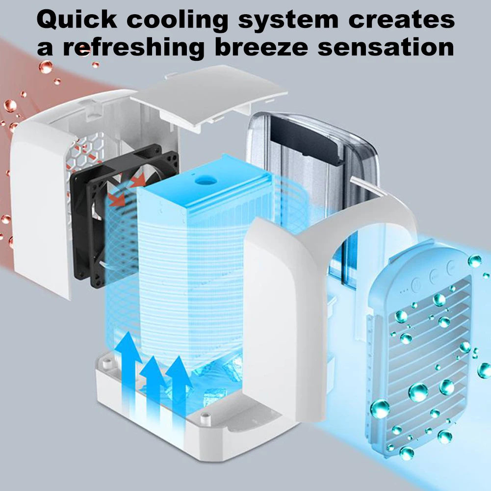 Water-Cooled Air Conditioner Air Cooling Machine Humidifier Mini Air Conditioner 380ml Tank Portable Air Chiller